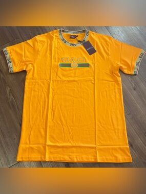 Gucci Orange Logo Cotton T-Shirt